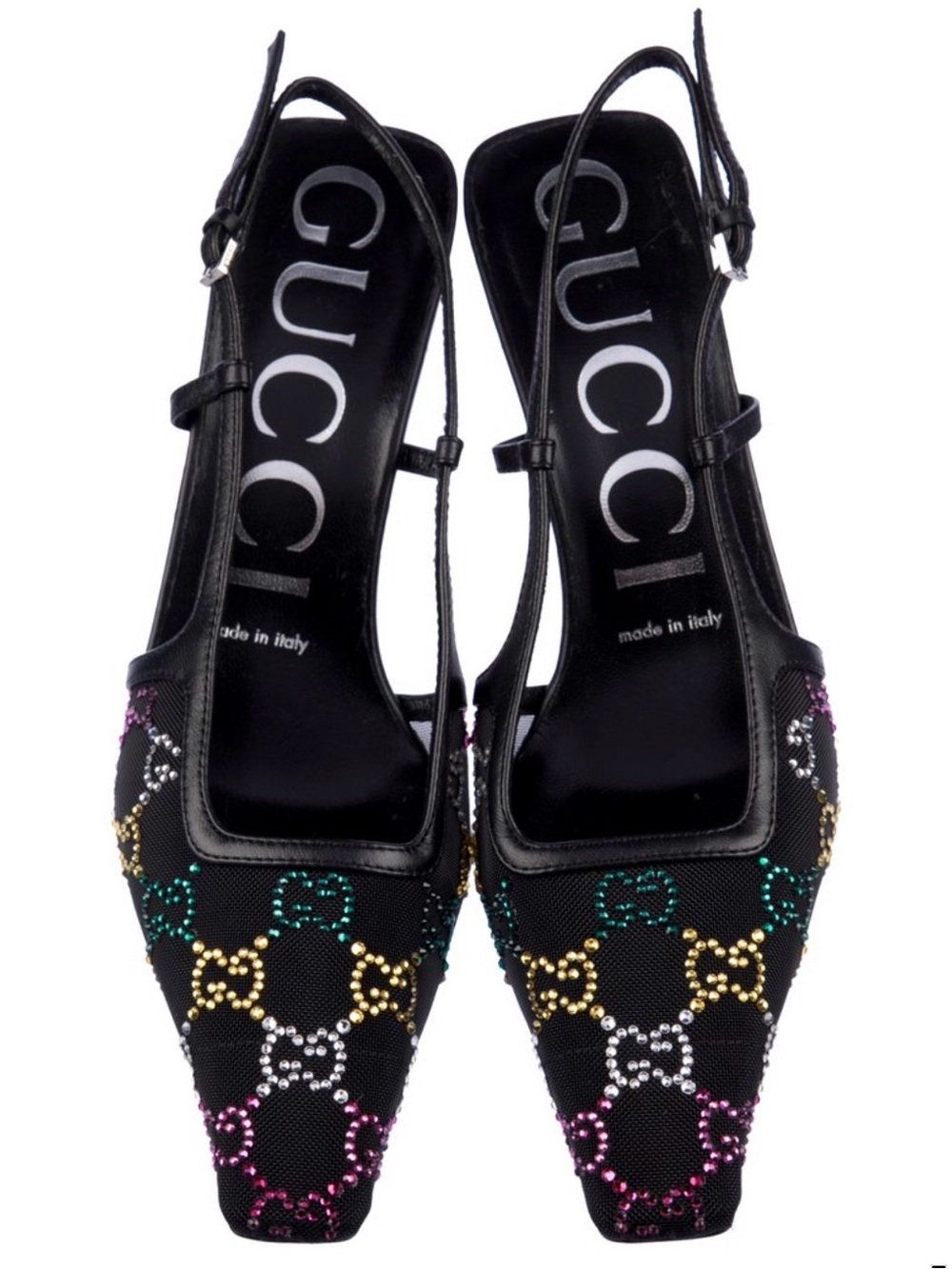 Gucci Logo Mesh Slingback Pump, size 39